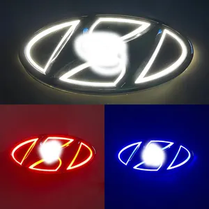 Hotsale 5D Logo Emblem Car Styling Light Laser Projector Front Rear Badge Sticker Lamp For SONATA TUCSON Elantra VERNA