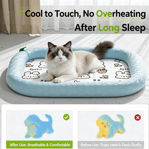 Summer Dog Cool Ice Silk <b>Nest</b> Four Seasons Universal Dog <b>Nest</b> with Pillow Cat <b>Nest</b> Sleeping Dog Mat Cross Border Wholesale - Product Image 4