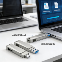 Unidad Flash USB-C OTG con Logotipo Personalizado, USB 3.0, Doble Interfaz, Metálica, Giratoria, para Teléfono Inteligente y Portátil, Venta al Por Mayor