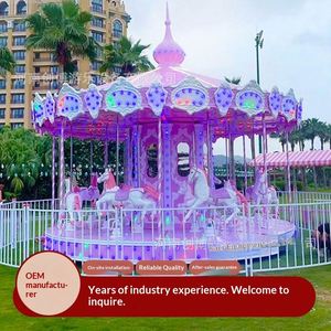 Nouveau Grand Carrousel Électrique de Luxe Scénique pour Enfants, Équipement d'Attraction Extérieur en FRP et Acier pour Parc - Product Image 3
