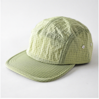 Gorra de béisbol transpirable de poliéster de 6 paneles con visera plana, de secado rápido, a cuadros, de color liso, para camping y deportes, al por mayor.
