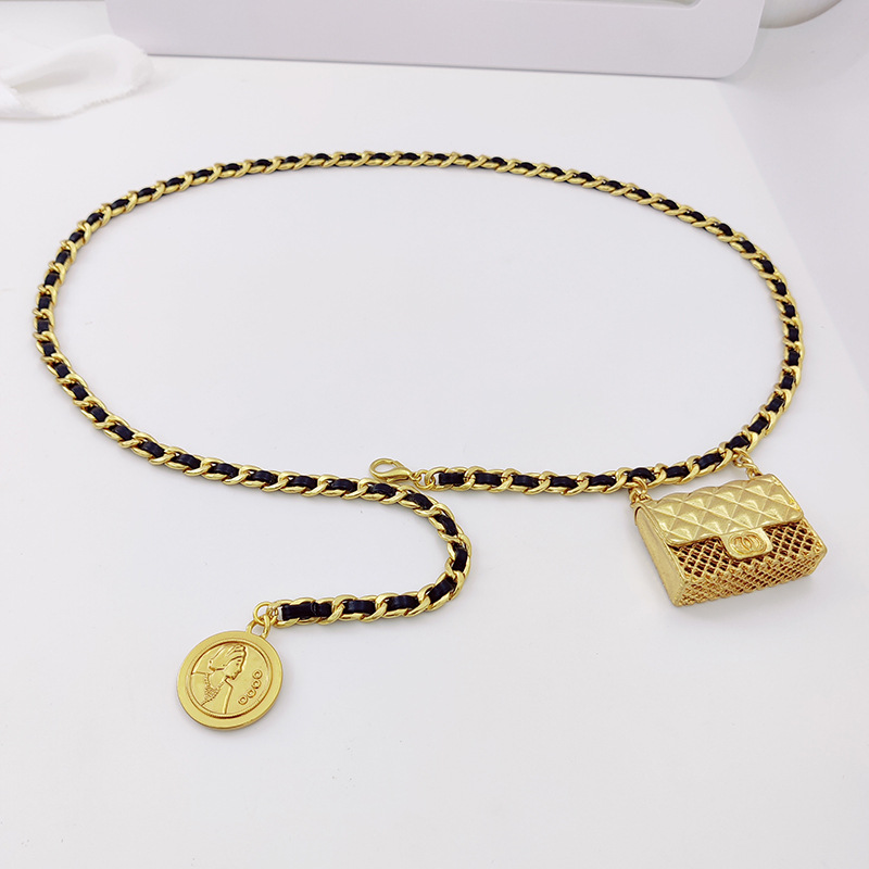 Borsa a catena Chuanpi color oro