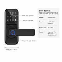 Serrure de porte intelligente avec clavier, empreinte digitale, mot de passe, carte, verrouillage automatique, sans clé, pour maison, porte en bois ou en acier