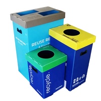Pcs multiples pliables durables dans des bacs de recyclage en plastique ondulés d'un ensemble PP pour le tri des déchets