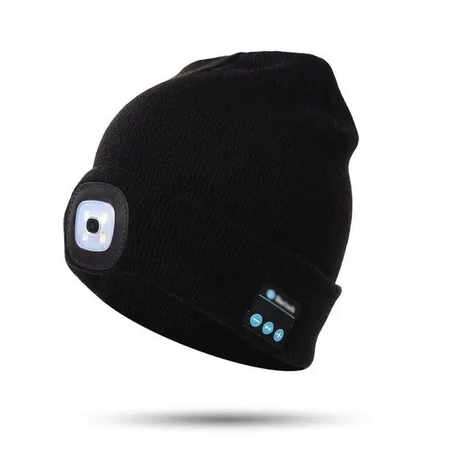 Hot Beanie LED Hat Wireless Stereo Headset lettore musicale con microfono per supporto vivavoce dimmerabile batteria ricaricabile