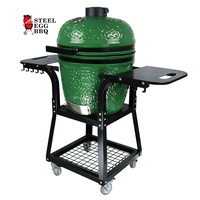 SEB KAMADO Komodo Barbecue fumoir de 22 pouces en forme d'œuf en acier métallique pour cuisine extérieure avec céramique Keramik Grande taille Carburant au charbon de bois