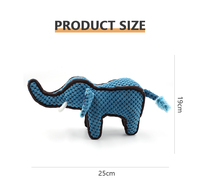Jouets pour animaux de compagnie en stock Écologique grains de maïs bleus éléphant design peluche chien grinçant jouet à mâcher pour les activités de plein air
