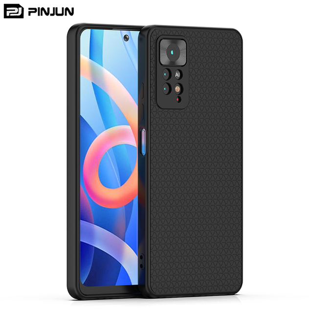 Injection Molding Cross Pattern Black Rubber Slim TPU Phone Case for Xiaomi Redmi Note 11 11E Pro Plus 11S 5G Back Cover