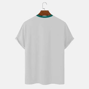 Camisetas de Verano Cómodas e Informales de Lona Lavada, Camisetas Lisas de Algodón para Sublimación, Corte Regular, Camisetas Lisas con Cuello Redondo para Hombre - Product Image 2