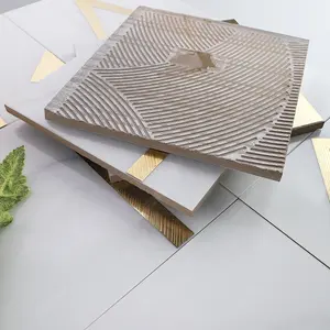Çin 200x200mm lüks mermer bak geometrik desen beyaz altın porselen yer ve DUVAR KAROLARI Backsplash banyo mutfak