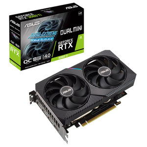 ASUS DUAL GeForce RTX <span class=keywords><strong>3060</strong></span> Ti <span class=keywords><strong>V2</strong></span> MINI OC Edition ITX Tarjeta gráfica para juegos usada con GDDR6 Soporte de memoria de 256 bits OverClock - Product Image 1