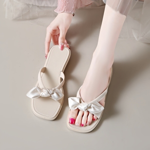 <span class=keywords><strong>Sandalias</strong></span> de Playa para Mujer, Nuevas, de Verano, Versátiles, con Lazo Decorativo, Planas, Antideslizantes, Estilo Escolar, Suela Suave - Product Image 5