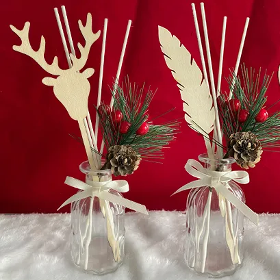 Kostenlose Probe Weihnachten Reed Diffusor Sola Flower Home Rattan Faser Holz blume Reed Sticks