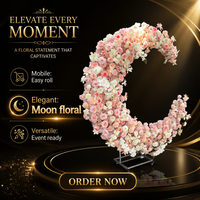 Arche florale en forme de lune, faite à la main, écologique, réglable, réutilisable, en soie, pour mariage, support de toile de fond florale, banquet