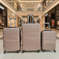 Valise de voyage en ABS légère de style moderne de luxe pour homme, 3 pièces, avec fermeture à glissière pour une utilisation à l'aéroport