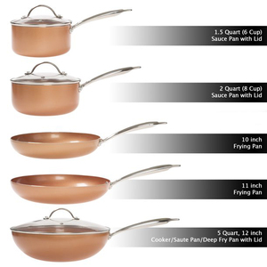 โรงงานราคาถูกกดอลูมิเนียมทองแดง Nonstick ชุดเครื่องครัว Homing ทำอาหารเครื่องครัวสำหรับปานามาตลาด - Product Image 2