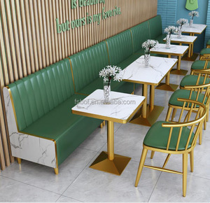 Celebridad Online mesa y silla combinación Hamburgo occidental booth sofá café restaurante mesa de madera y oro silla - Product Image 2