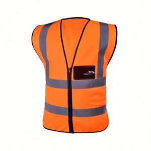 Chaleco de Seguridad Reflectante de Alta Visibilidad con Logotipo Personalizado, Tejido de Punto, Precio Bajo al por Mayor - Product Image 3