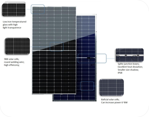 แผงโซลาร์เซลล์แบบโปร่งใส ราคาดี 530w 540w 550w โมโนคริสตัลไลน์ กระจกสองชั้น - Product Image 5