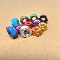 Écrous autobloquants en aluminium avec insert en nylon, couleurs variées, tailles M2, M2.5, M3, M4, M5, M6, vente en gros
