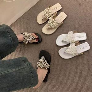 Sandalias de Tiras Estilo Hada para Mujer, Novedad 2025, Chanclas Bohemias Vintage con Detalles de Perlas - Product Image 5