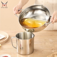 Sartén para freír tempura sin recubrimiento con control de temperatura y tapa, y rejilla escurridora de aceite, olla para freír profunda de acero inoxidable 304