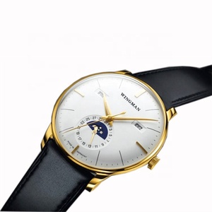 Montre mécanique pour homme, multifonction, phase de lune, date, bracelet en cuir véritable, style business - Product Image 5