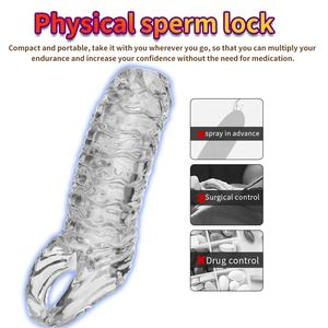 Penisringe für Männer zur Verzögerung der Ejakulation Kondom Penis-Hülle Verlängerung Erweiterter Dildo Erwachsenen-Analplug Sexspielzeug Ohne Vibrator für Frauen - Product Image 4
