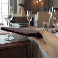 Porte-menu rigide en cuir PU A4, pour café, bar, restaurant, durable, gaufré, de haute qualité, portable, moderne