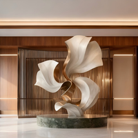 Sculpture d'anneau de jardin personnalisée en acier inoxydable de haute qualité, finition miroir polie, moderne et élégante, grande taille, sur mesure