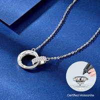 Nouveauté : Collier Cercle Entrelacé en Argent 925 avec Breloques de Noël en Moissanite (1,8 mm, 1,6 mm, 1,4 mm, 1,1 mm) pour Femme