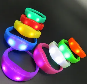 Light Up Bracelet Glow in the Dark Wristband Flashing LED Rave Party Supplies Concerts Birthday Favors Silicone