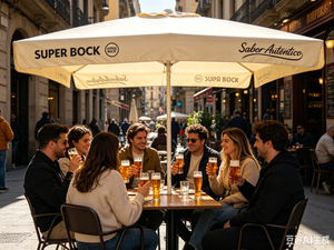 Sombrilla de Jardín Cuadrada de <span class=keywords><strong>3x3</strong></span> Metros, Fácil de Abrir y Plegar, Marca Super Bock Beer - Product Image 4