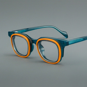 Nouvelles lunettes vintage à monture pleine en verre transparent uni 30112, en matériau assemblé tendance, vente en gros sur place à Danyang, pour myopie et <span class=keywords><strong>presbytie</strong></span> - Product Image 1