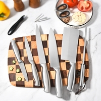 Vente en gros d'usine, ensemble de couteaux de cuisine de haute qualité en acier inoxydable à 9 pièces avec manche creux, couteaux de chef, à fruits et couteaux cadeaux
