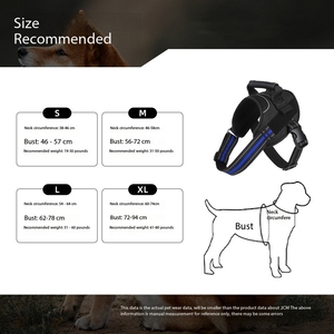 Besar harnes reflektif anjing pola padat tahan ledakan sadel multi-fungsi saku terbuat dari poliester tahan lama - Product Image 3
