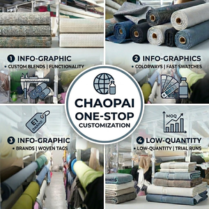 Tissu tricoté chaîne 100 % coton ChaoPai, 480 GSM, largeur 160 cm, noir uni teint, pour sweats à capuche de luxe, vente en gros - Product Image 5