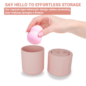 Makeup <b>Sponge</b> <b>Holder</b> Silicone Cute Cosmetic Organizer Portable Ventilated Storage Case For Makeup <b>Sponges</b> - Product Image 4