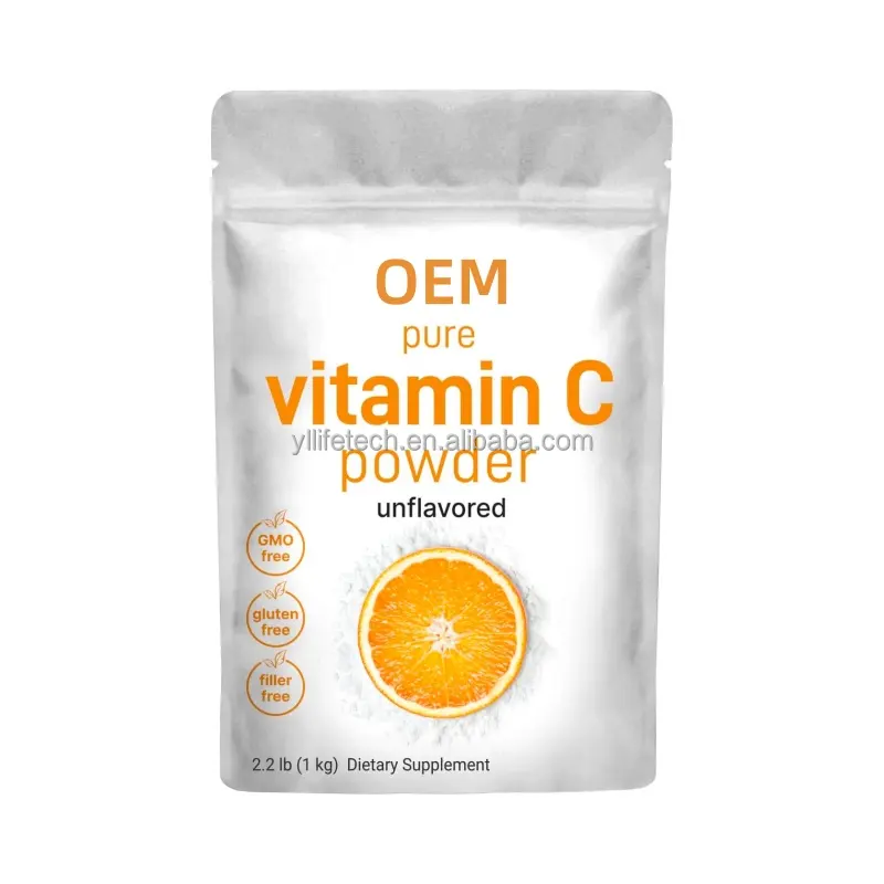 Gmp nhãn hiệu riêng Vitamin C bột tinh khiết Ascorbic bột số lượng lớn vitamin bổ sung