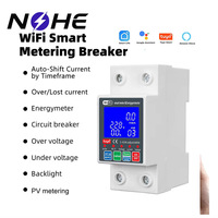 Mini disjoncteur automatique 63A bipolaire 6 kA avec protection contre les surtensions et les fuites de courant, contrôle à distance Wi-Fi, compatible Smart Life 220V Tuya PV