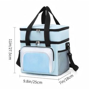 Nouveau sac à lunch double couche 2026, sac isotherme en tissu Oxford avec feuille d'aluminium épaissie pour bento - Product Image 1