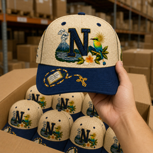 Cappellini da Baseball Personalizzati Gorras Corridos Tumbados con Logo Ricamato, 5 Pannelli, Regolabili, in Cotone e Camoscio - Product Image 6