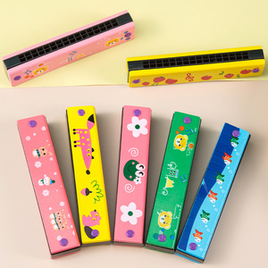 Armónica de madera para niños, 16 piezas, instrumento musical de doble fila para niños, juguete de educación temprana, edad de 2 a 4 años, Unisex - Product Image 2