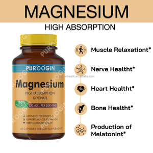 Cơ bắp dây thần kinh tim và xương hỗ trợ viên nang magiê bisglycinate nhẹ nhàng trên dạ dày giúp thư giãn viên nang cơ thể - Product Image 3