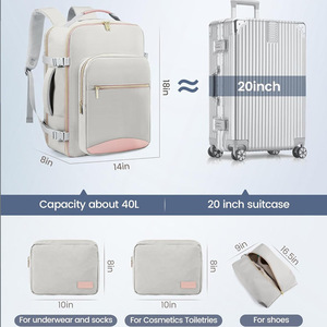 Women's Oxford Cloth Bohemian Style <b>Backpack</b> Four-Piece Set with Waterproof Portable Mommy Travel Bag and Storage Bag - Product Image 2