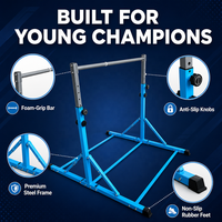 Barra de Gimnasia Plegable para Niños, 9 Niveles de Altura Ajustables, Barra de Entrenamiento de Acero, OEM ODM para Uso Doméstico