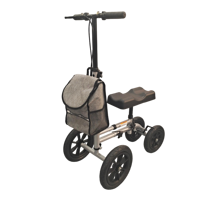 Trottinette à genou tout-terrain directionnable avec pneus pneumatiques, déambulateur pliable robuste avec sac de rangement en toile
