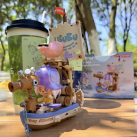 Authentiques figurines POPMART MONSTERS pour la construction de maisons de sirènes en blocs PVC, échelle 1/6, boîte mystère, jouet de collection tendance Kawaii, cadeau