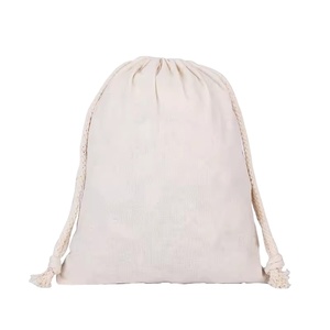 Sac à cordon en mousseline de coton écologique avec logo personnalisé, double cordon, petite pochette promotionnelle anti-poussière, élégant, vintage pour femme - Product Image 1