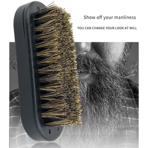 Cepillo de limpieza de barba profesional para hombres, herramienta de cuidado de la barba ecológica con cerdas de jabalí natural, venta al por mayor - Product Image 6